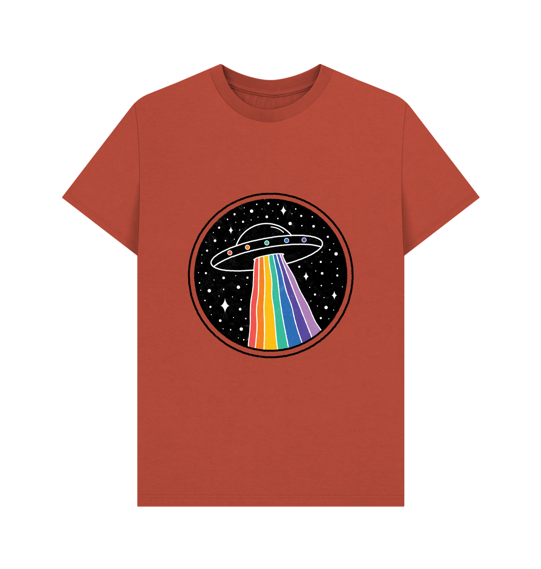 Cosmic Rainbow UFO Men's Basic Tee