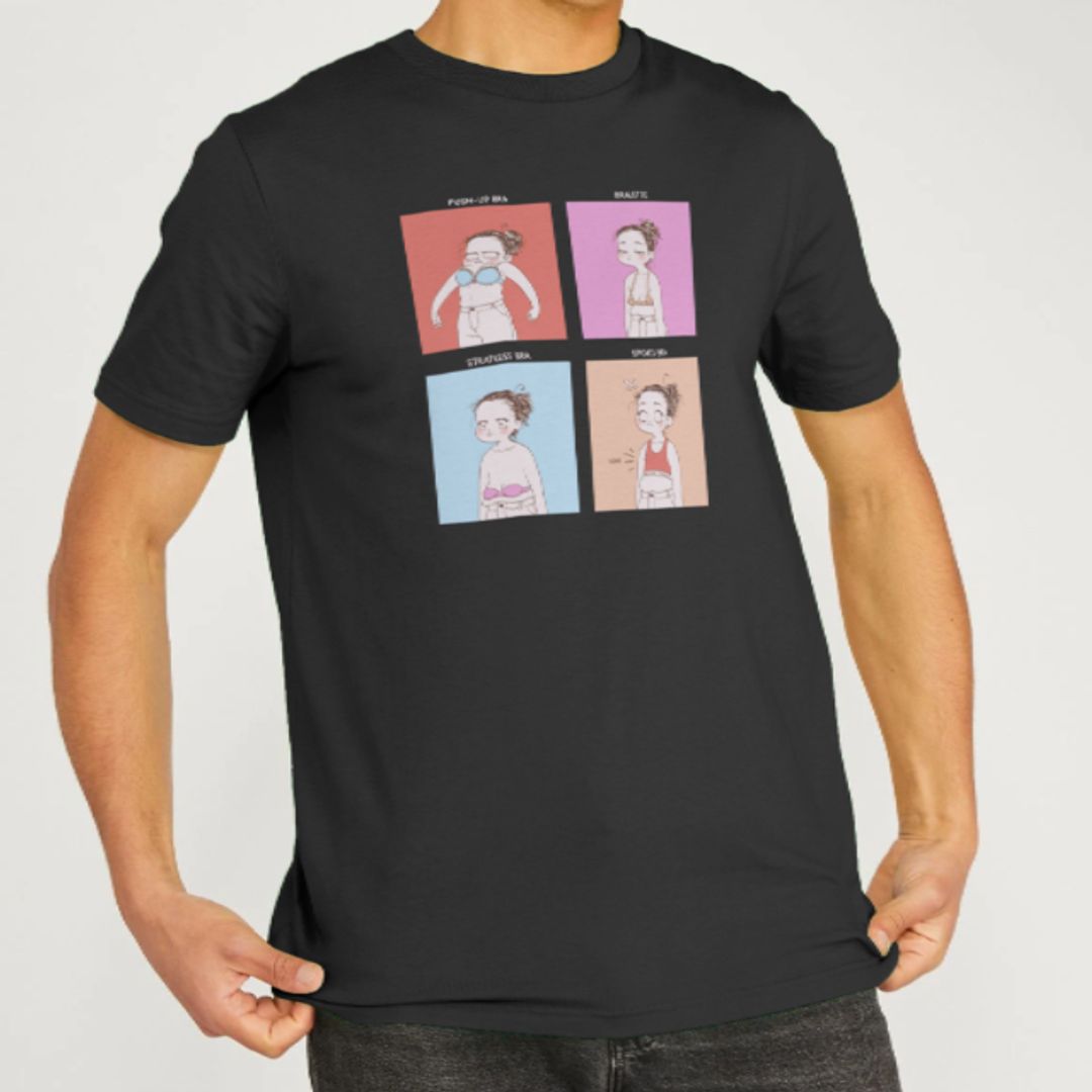 Bra T-shirt (light text)