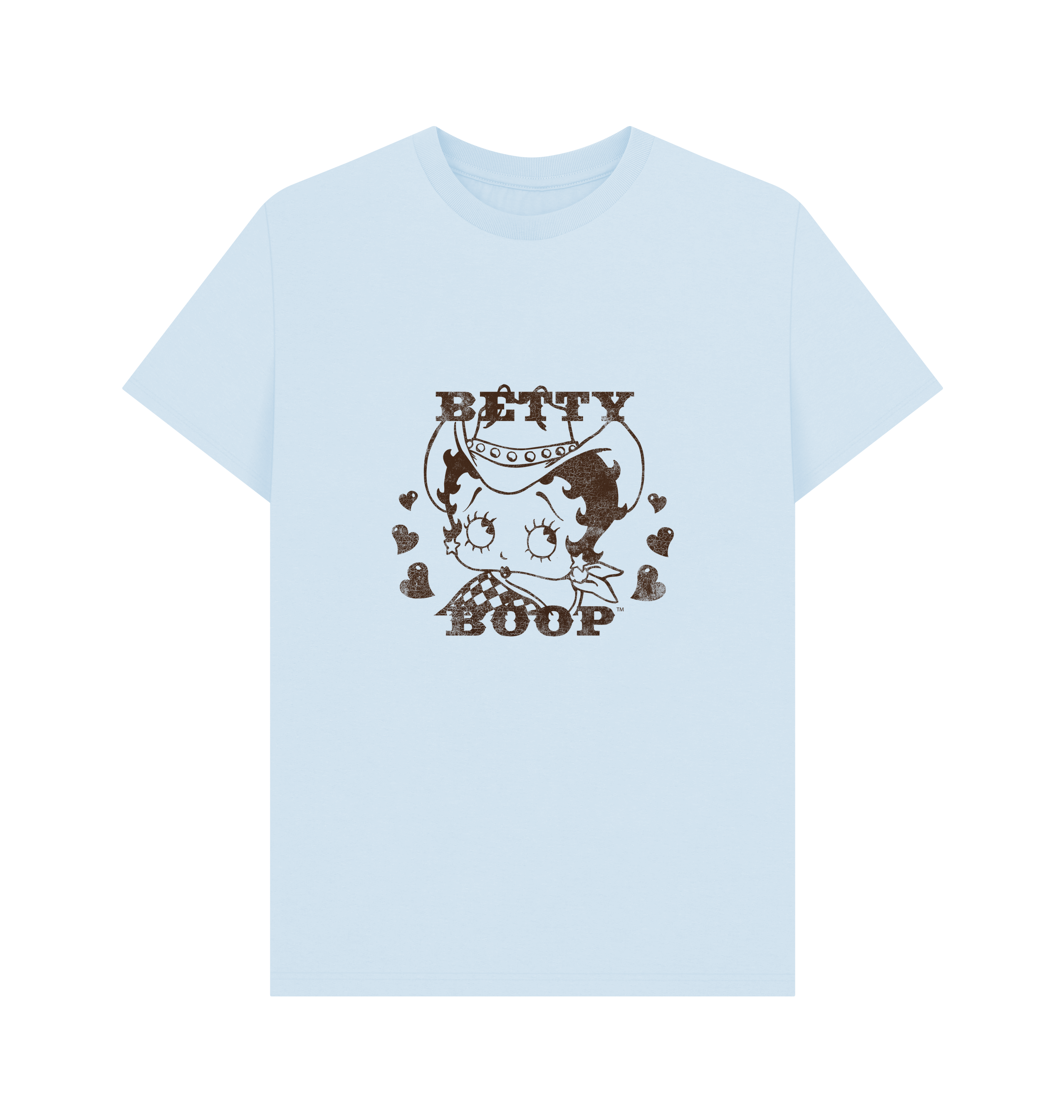 PREMIUM OFFICIAL Betty Boop Cowgirl Light Blue T-Shirt