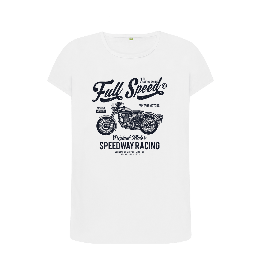 Full Speed Retro Biker Womens T Shirt