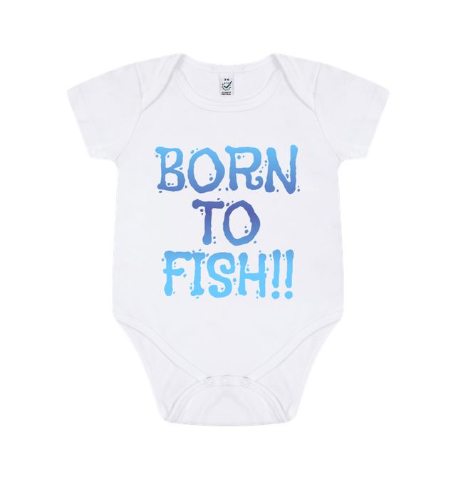Baby Fishing Dad' Organic Short-Sleeved Baby Bodysuit