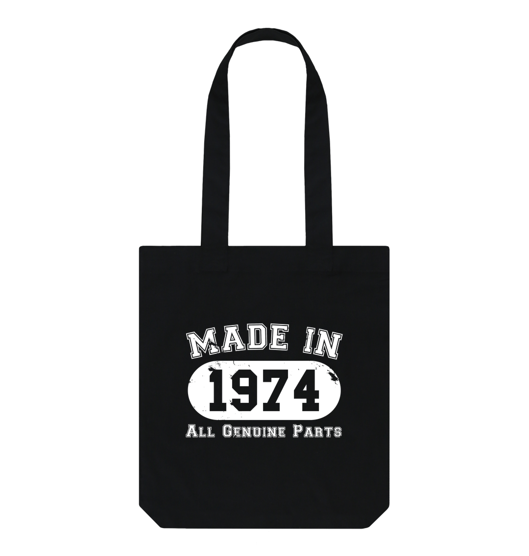 50th Birthday Tote Bag Made in 1974 All Genuine Parts