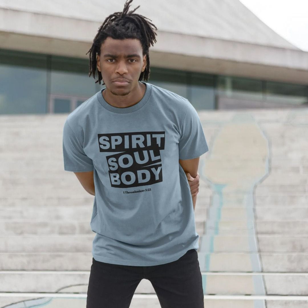 Spirit Soul Body  100% Organic Cotton Christian Skater Shirt