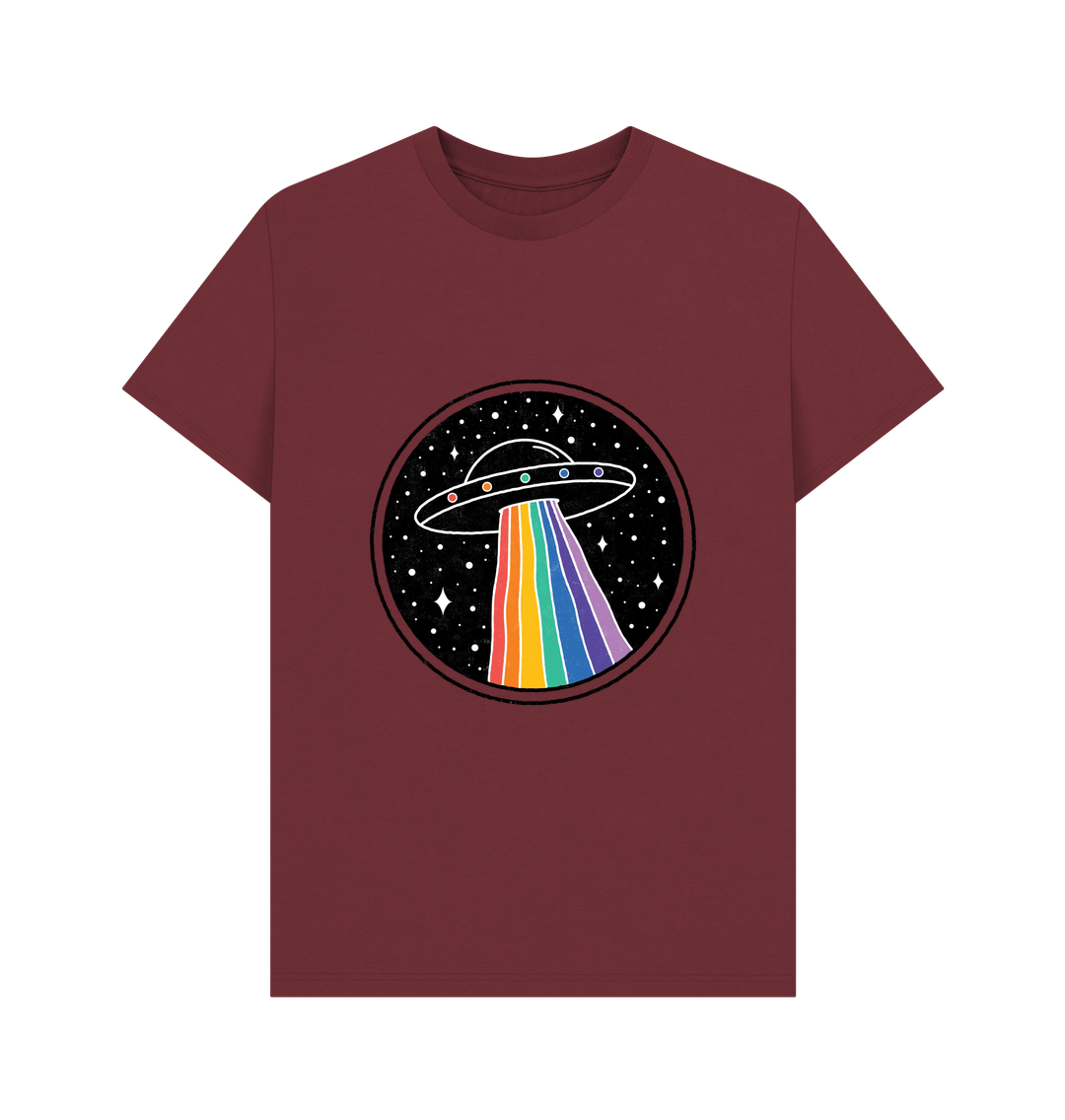 Cosmic Rainbow UFO Men's Basic Tee