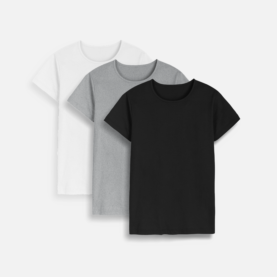 Women's Organic Crew Neck T-shirt | 3 Pack