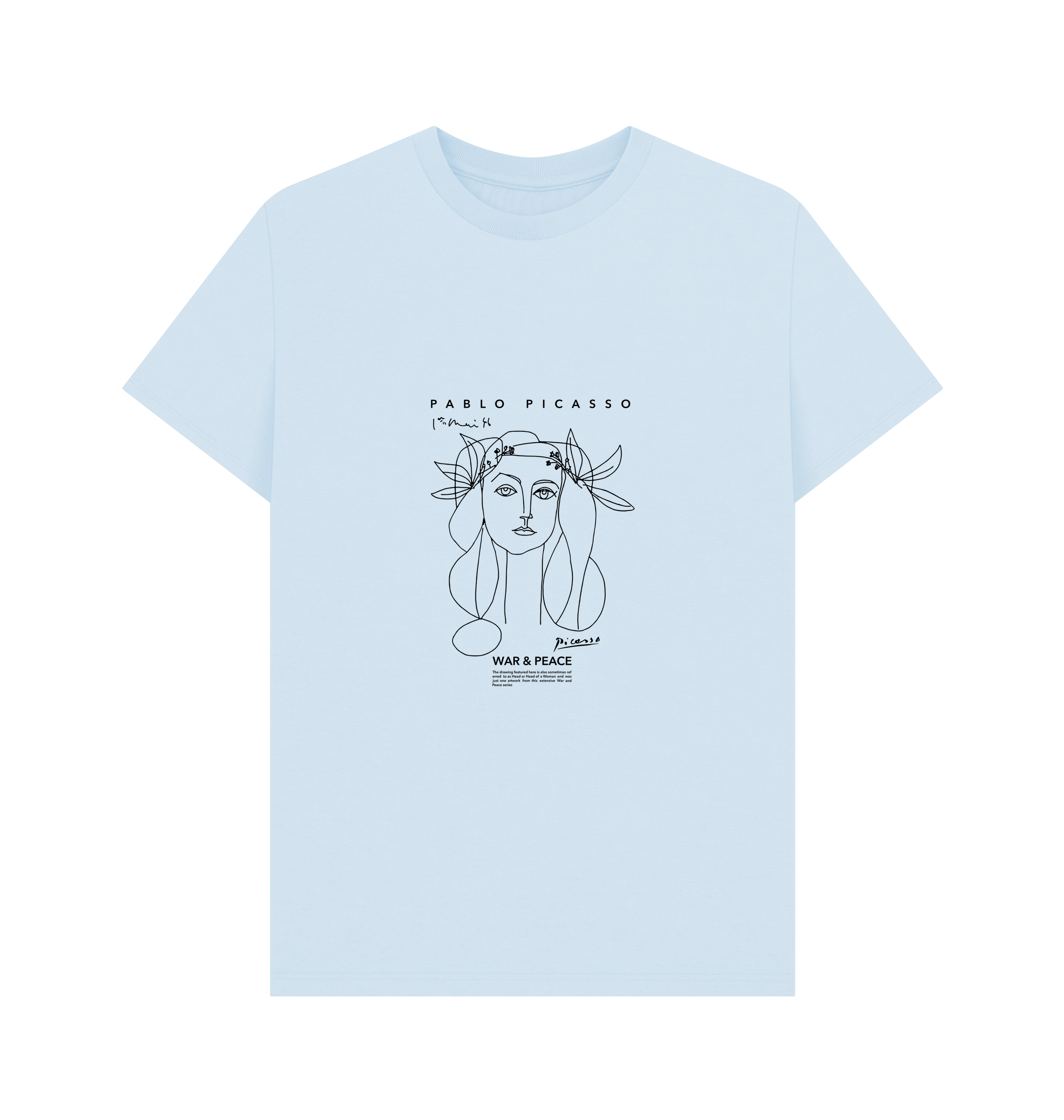 PREMIUM OFFICIAL Picasso War & Peace Light Blue T-Shirt - Picture 2 of 3