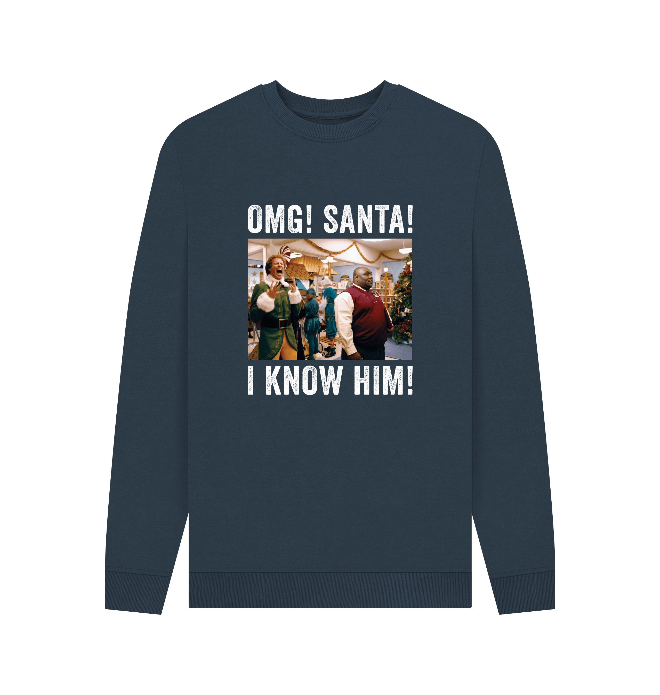 PREMIUM OFFICIAL Elf OMG Santa Photo Unisex Sweatshirt - Picture 2 of 3