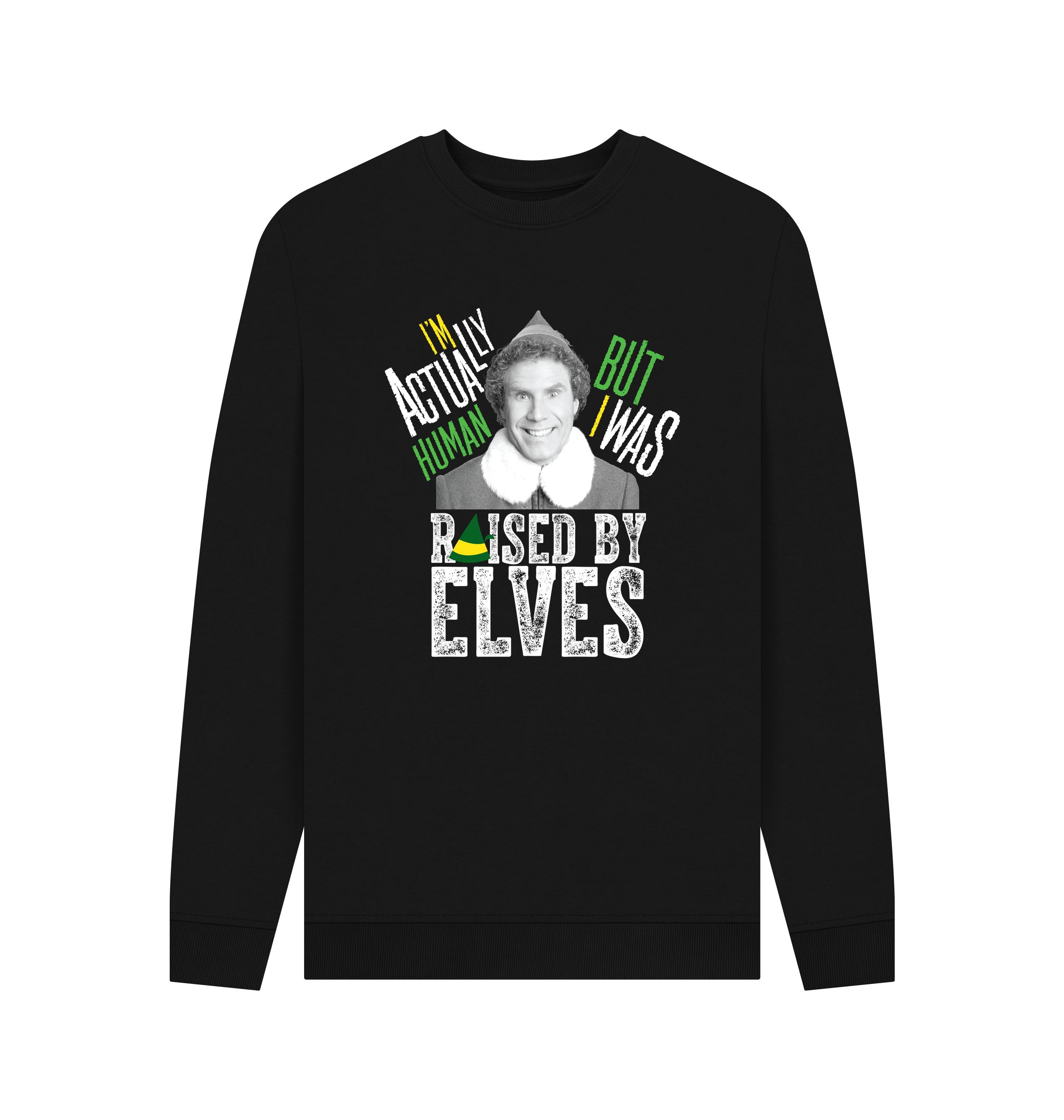 PREMIUM OFFICIAL Elf Im Actually Human Unisex Sweatshirt - Picture 2 of 3
