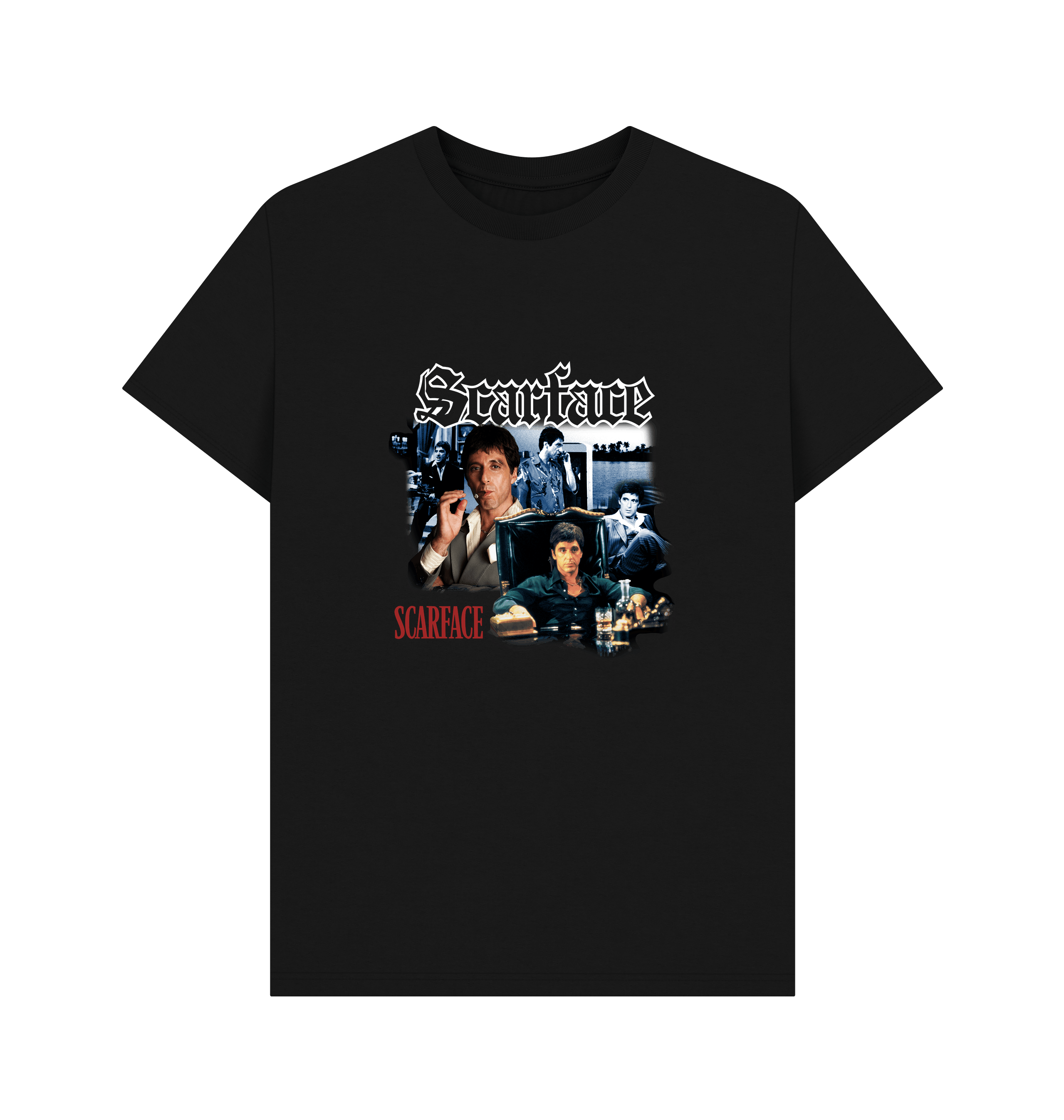 PREMIUM OFFICIAL Scarface Vintage Homage Black T-Shirt - Picture 2 of 3