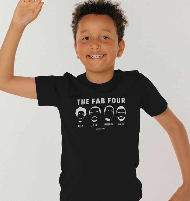 marts bh masser The Fab Four Liverpool White Motif Kid's T Shirt
