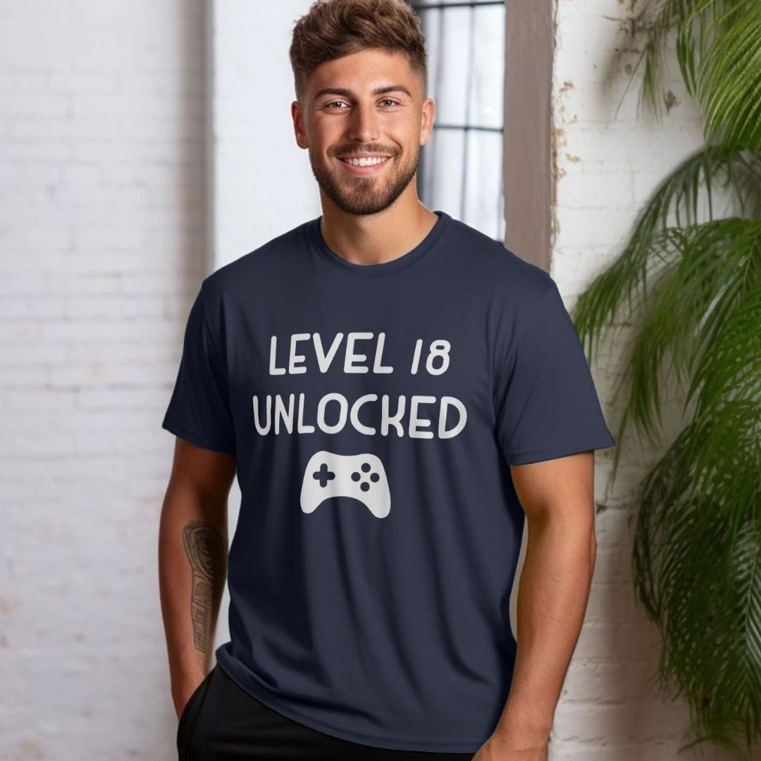 18 Level Complete Mens 18th Birthday Men Gaming Design T-Shirt by Myloot -  Pixels