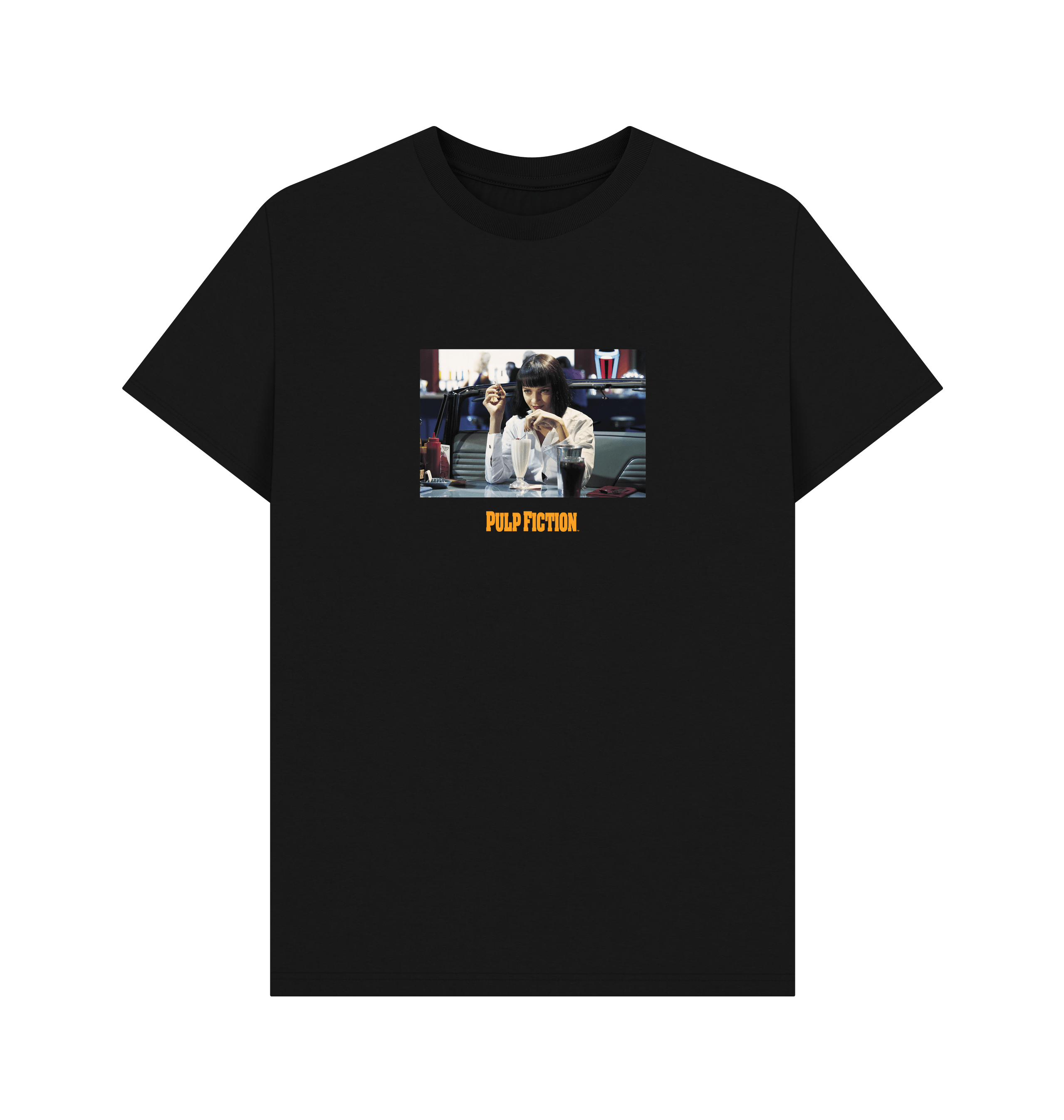 PREMIUM OFFICIAL Pulp Fiction Mia Wallace Schwarz Unisex T-Shirt - Bild 2 von 3