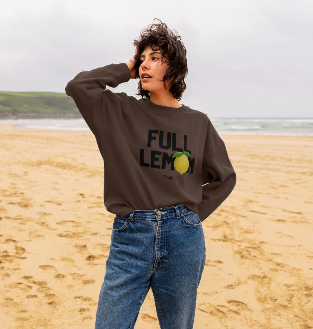 Full lemon oversized jumper womens