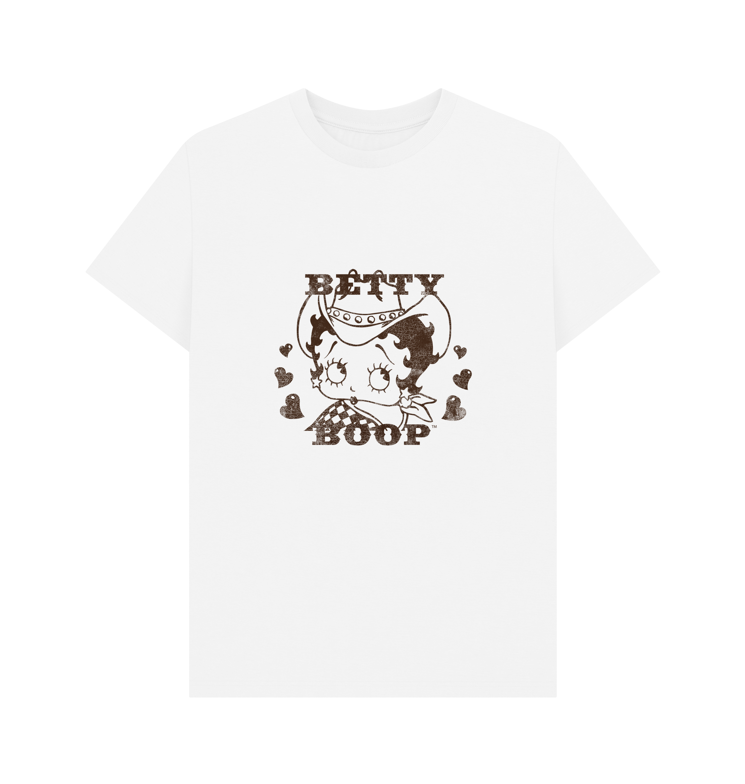 PREMIUM OFFICIAL Betty Boop Cowgirl White T-Shirt