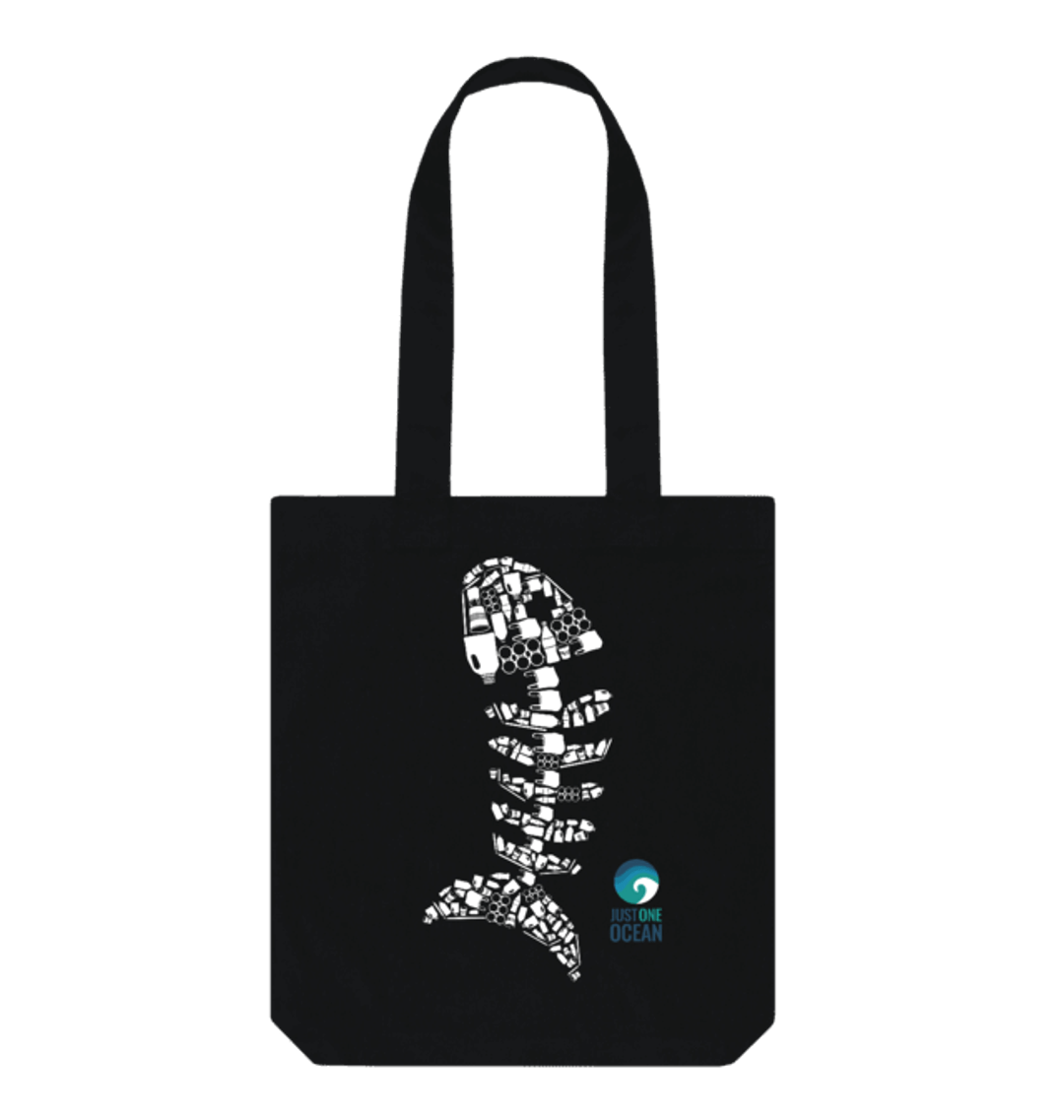 Black plastic tote on sale bag