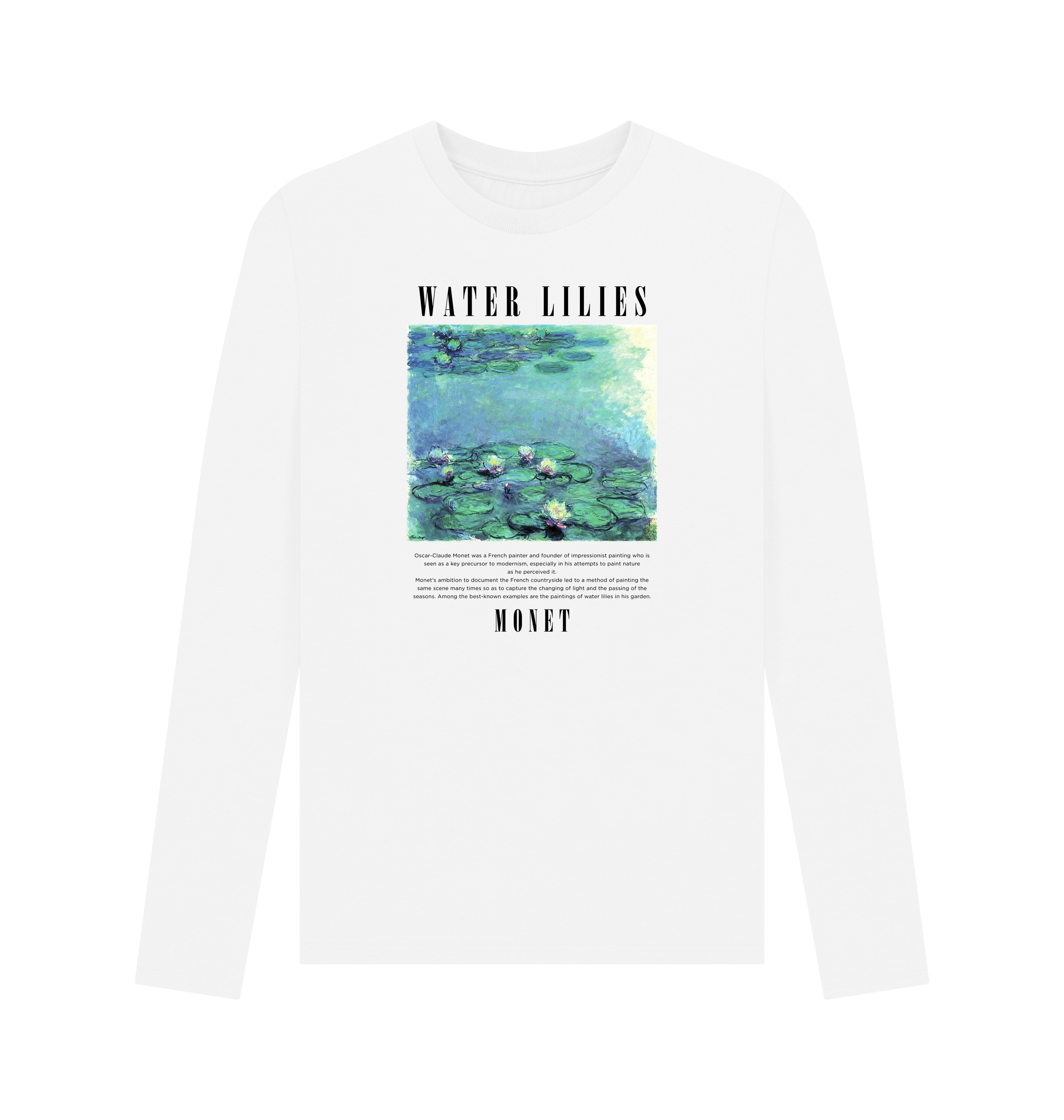 PREMIUM OFFIZIELLES Apoh Monet Seerosen Unisex Langarm T-Shirt - Bild 2 von 3