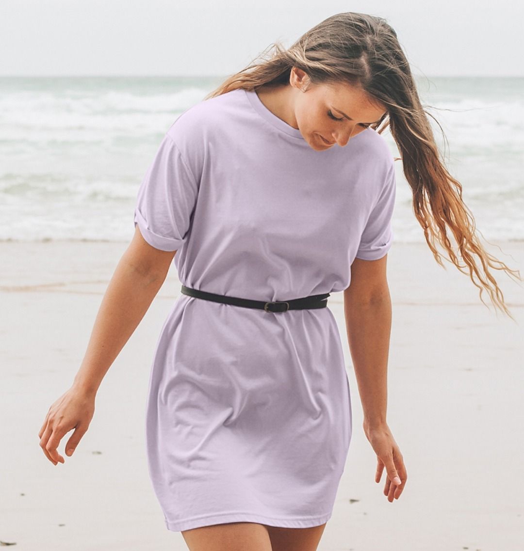 Women s Violet Organic Cotton T shirt Dress