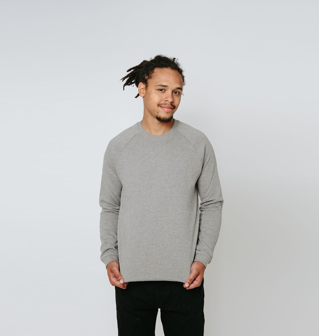 Plain 100% Cotton Crew Neck Sweater