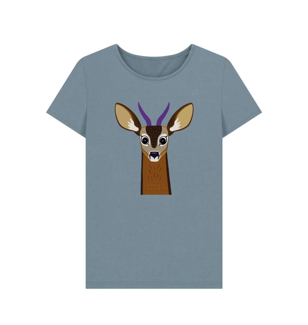 ★tansanmagnesium★ Horn Applique T-Shirt Khaki Women Women's Clothing – TNS