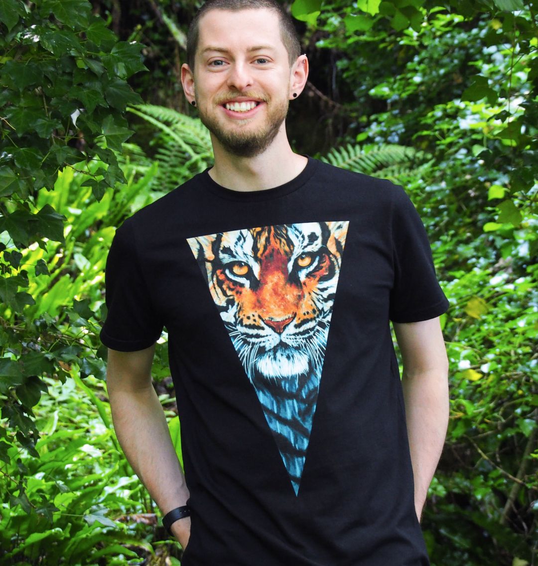 Tiger print outlet t shirt mens