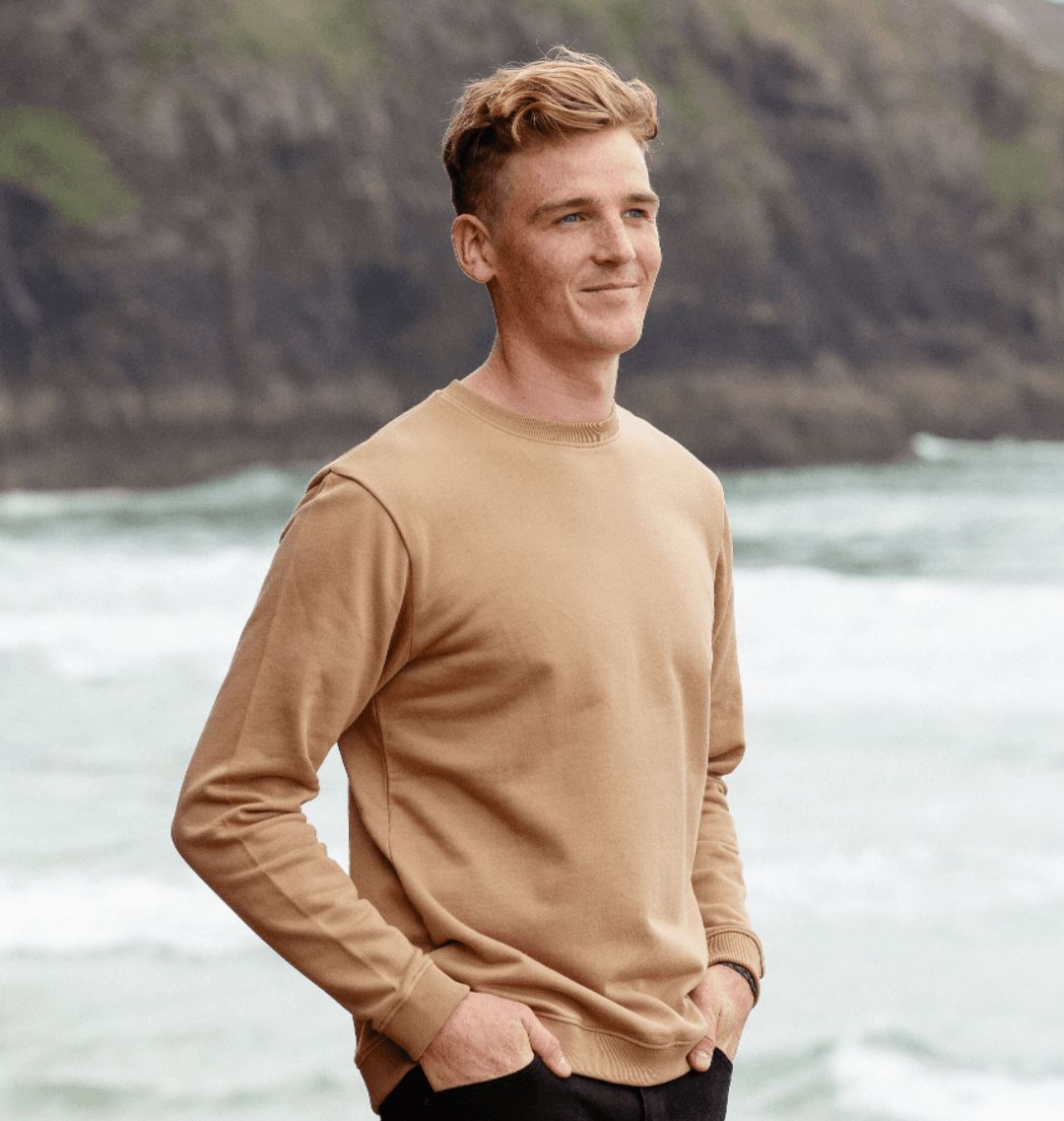 Beige sweatshirt clearance mens