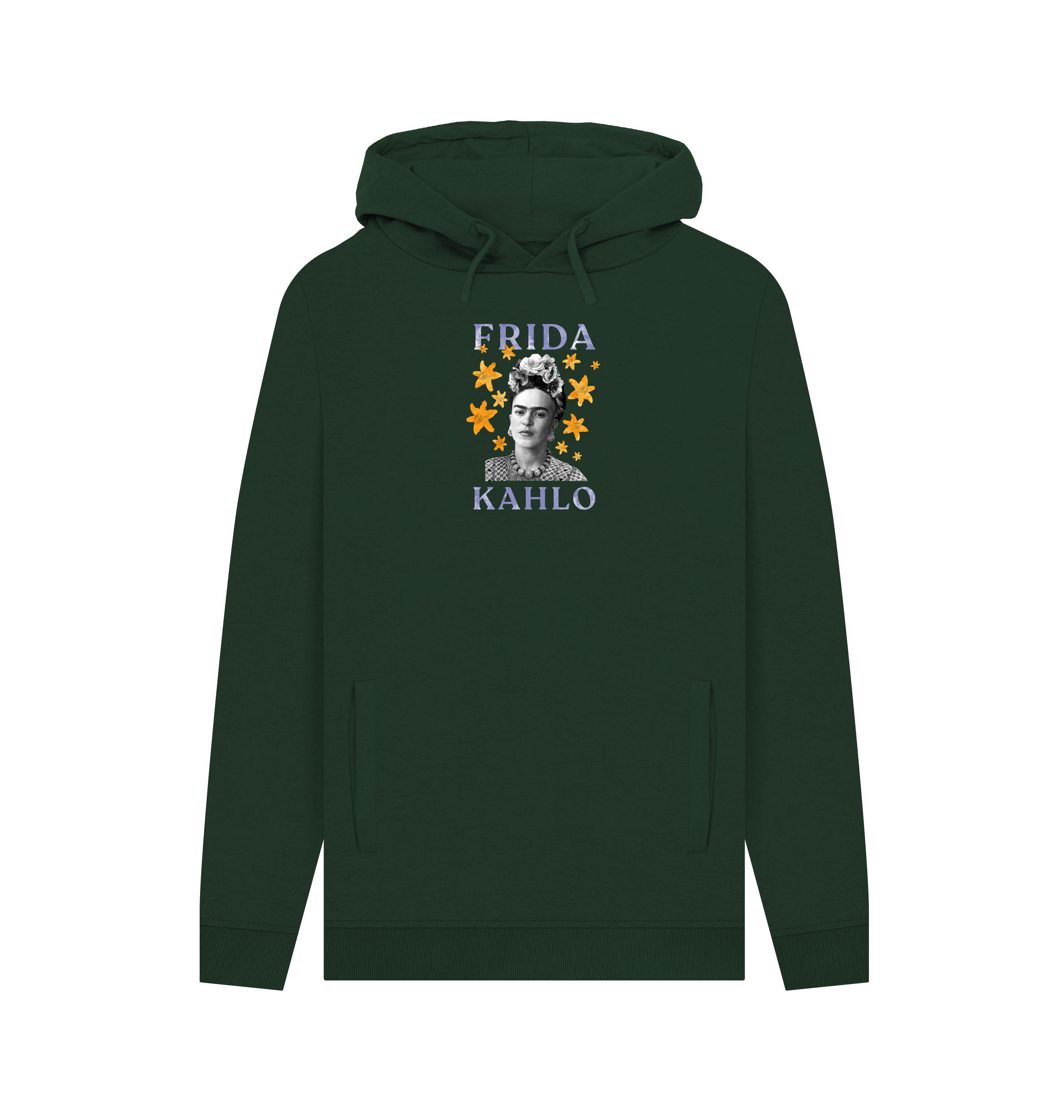 PREMIUM OFFICIAL Frida Kahlo Star Graphic Bottle Green Hoodie - Bild 2 von 3