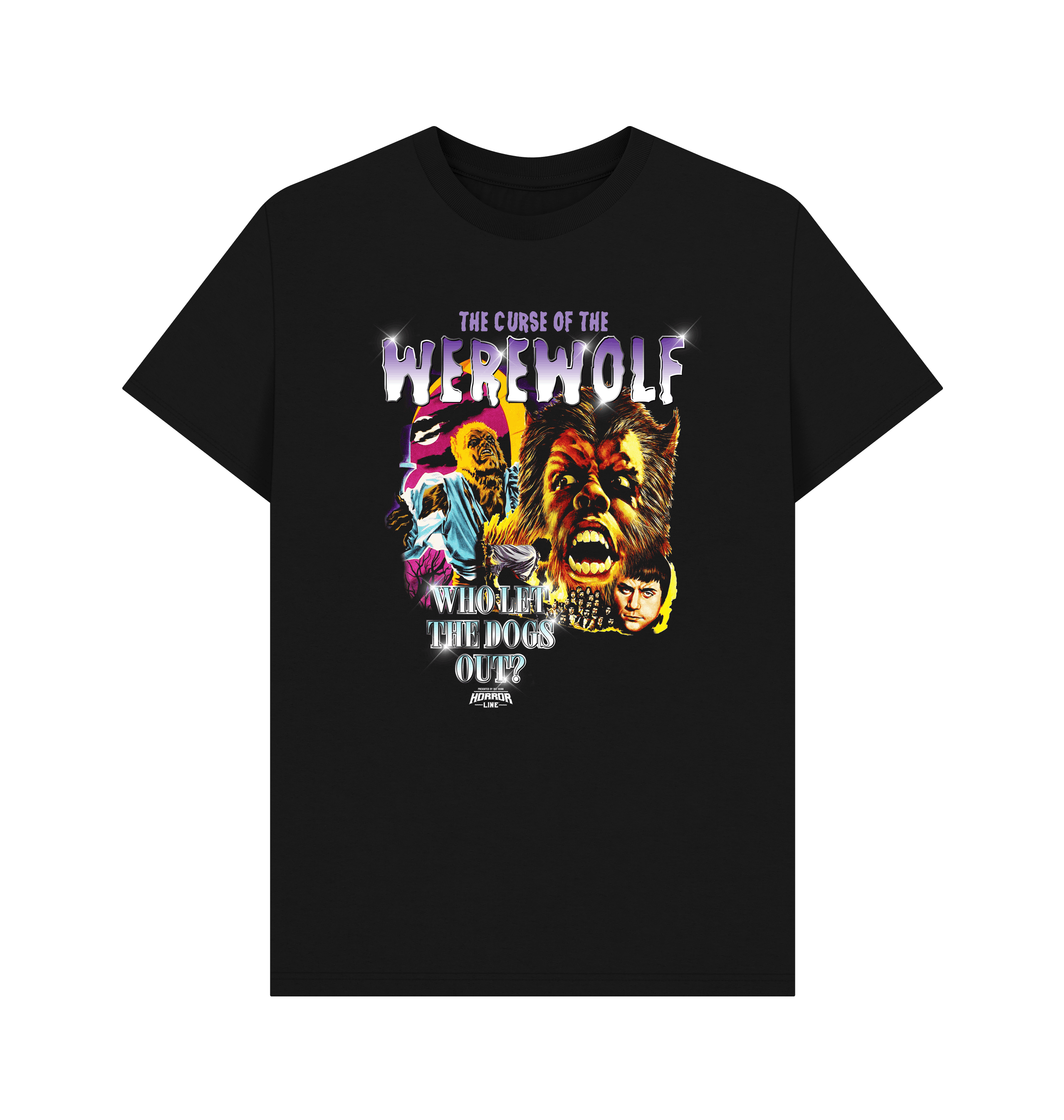 PREMIUM OFFICIAL Horror Line Who Let The Dogs Out Black T-Shirt - Picture 2 of 3