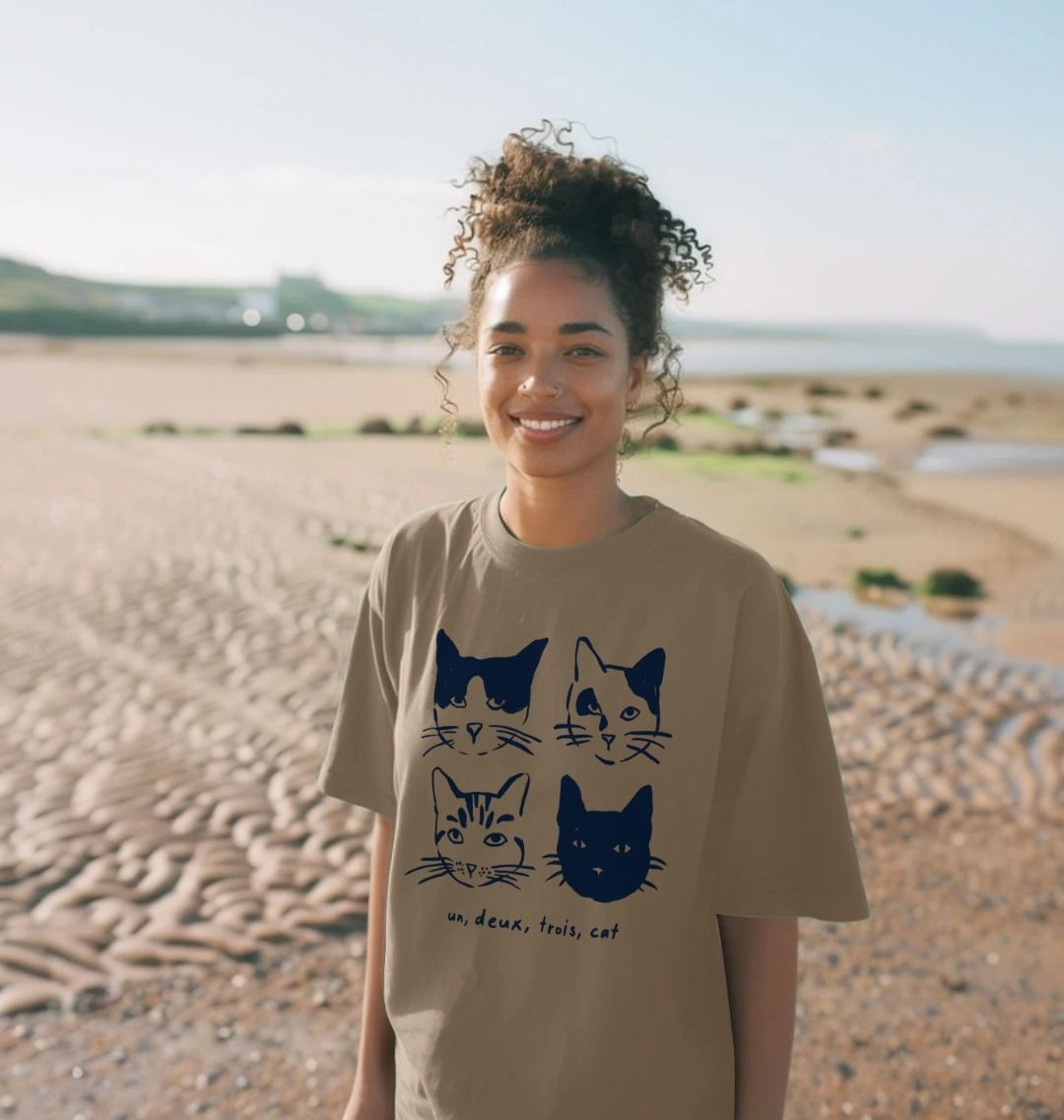 Un Deux Trois Cats Sank T-shirt, Unisex Short Sleeve Graphic Tee, Funny - Foto 3