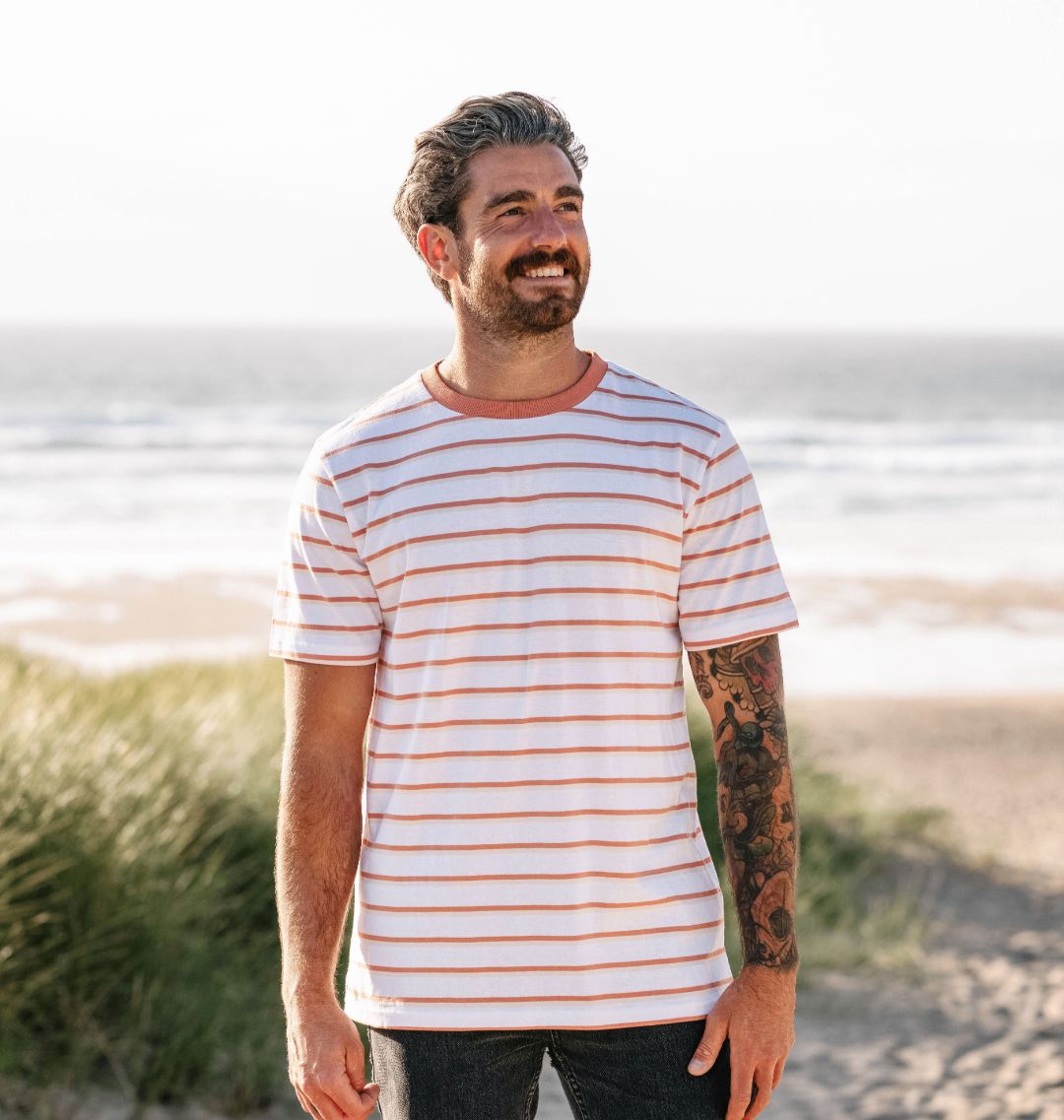 Striped crew neck shirt sale