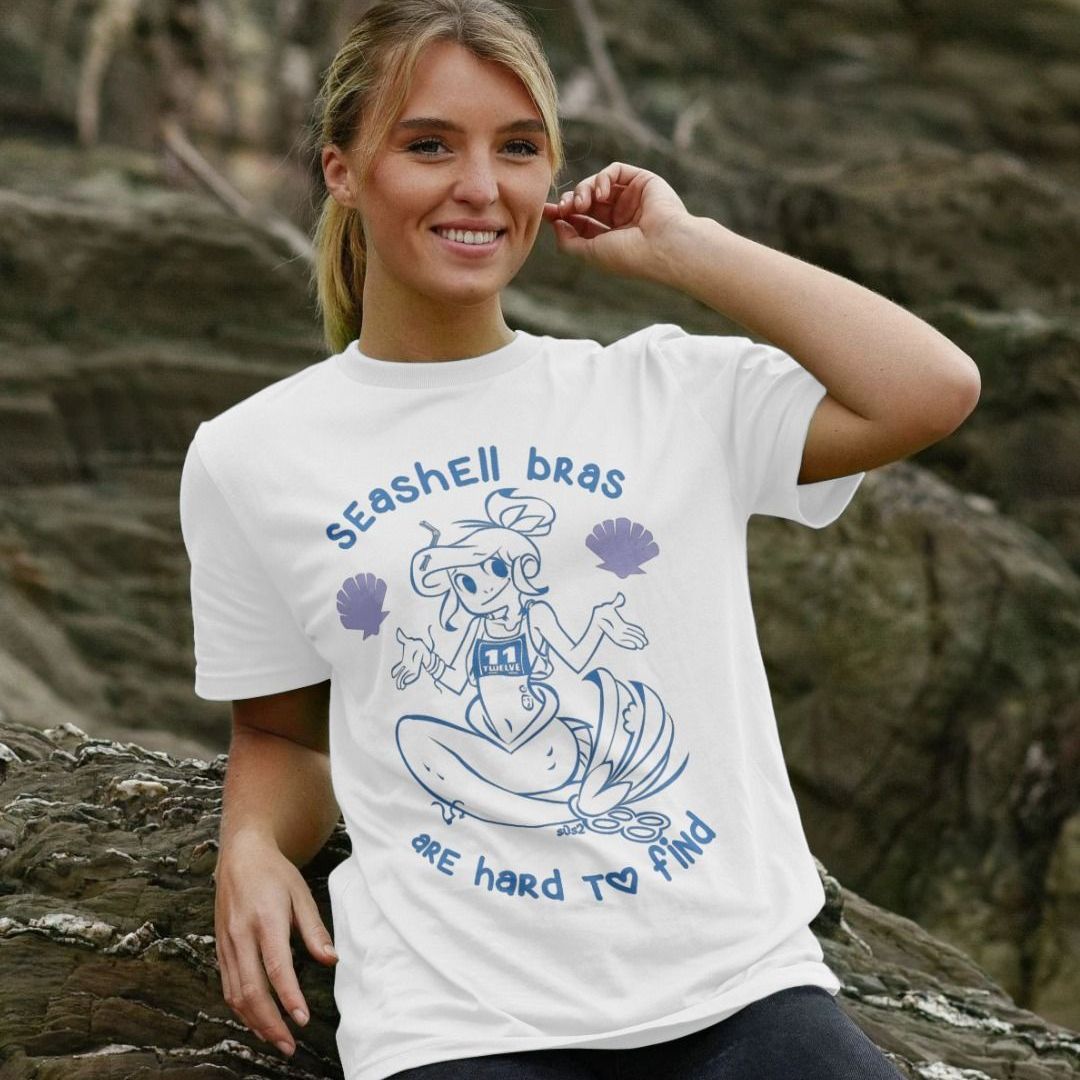Mermaid Top Sea Shell Bra Print Custom Women's V-neck T-shirt