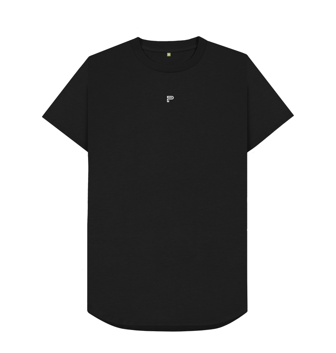 plain black longline t shirt