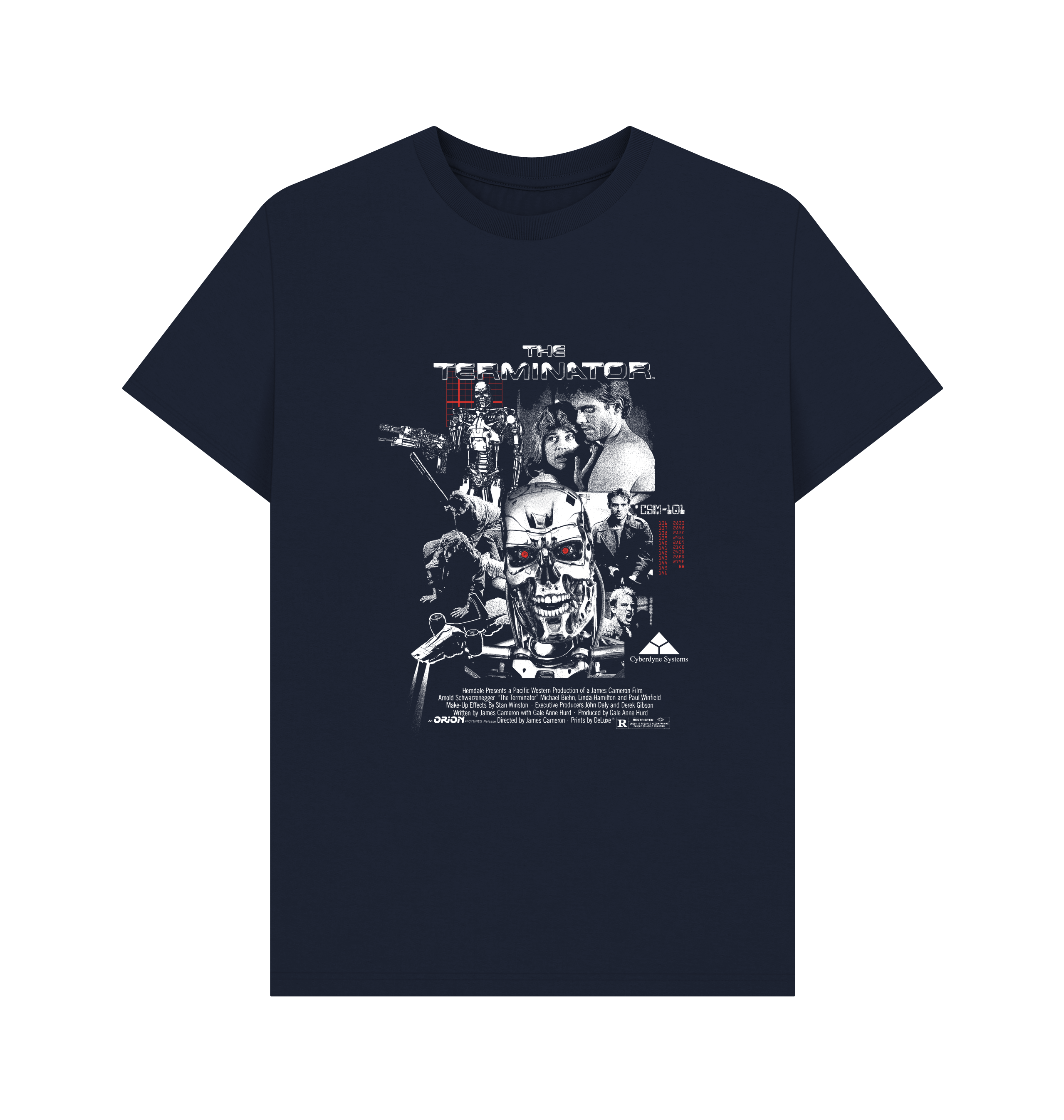 PREMIUM OFFICIAL The Terminator Poster Navy T-Shirt - Picture 2 of 3