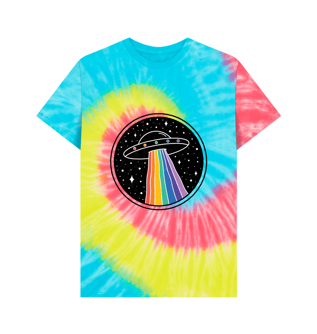 Cosmic Rainbow UFO Men's Basic Tee