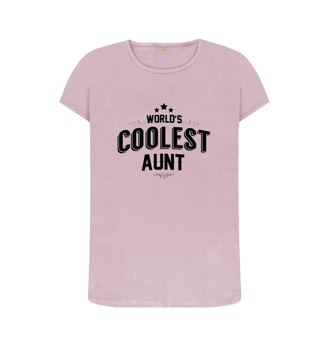 Novelty Womens T Shirt Worlds Coolest Aunt Slogan