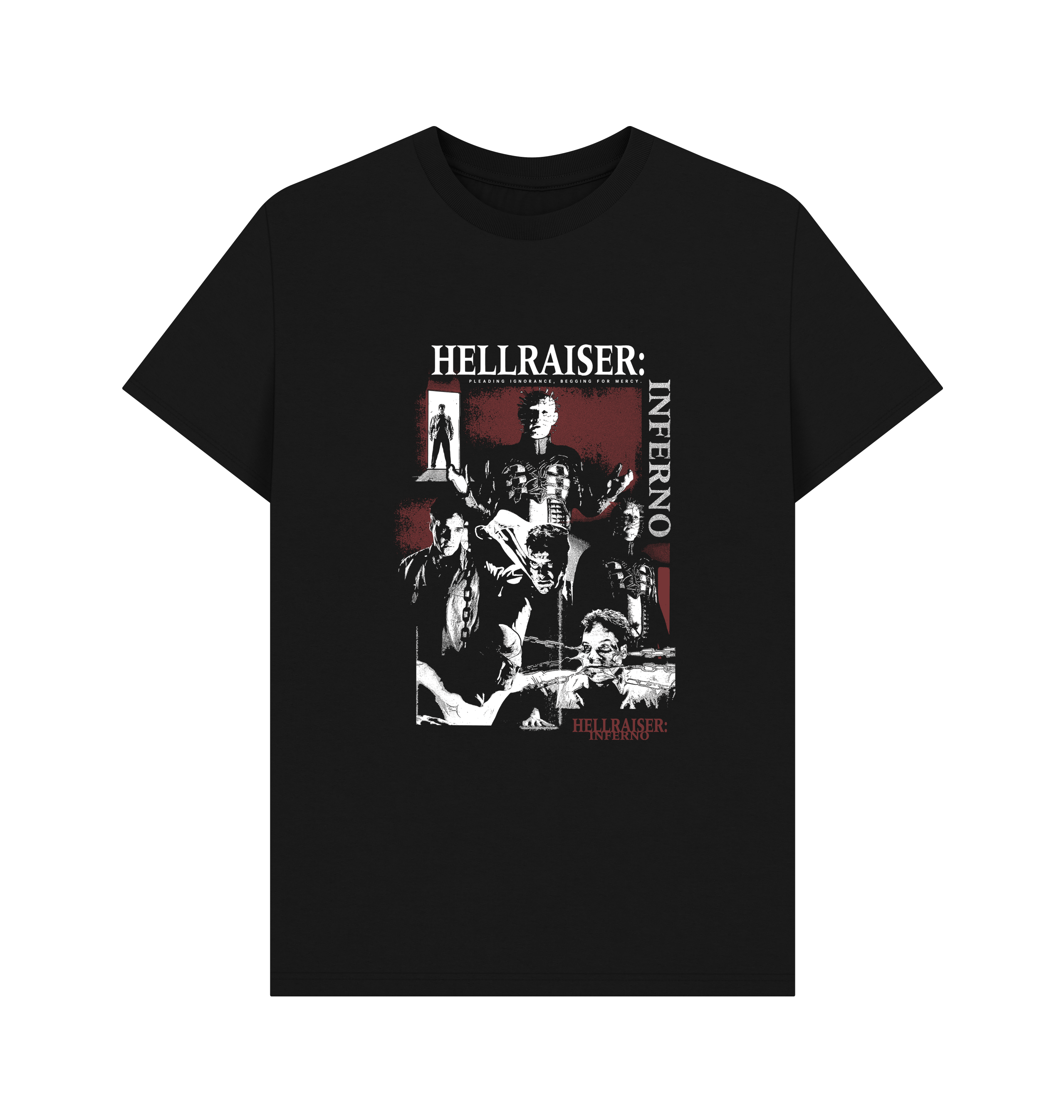 PREMIUM OFFICIAL Hellraiser Black Inferno Beg For Mercy T-Shirt - Picture 2 of 3