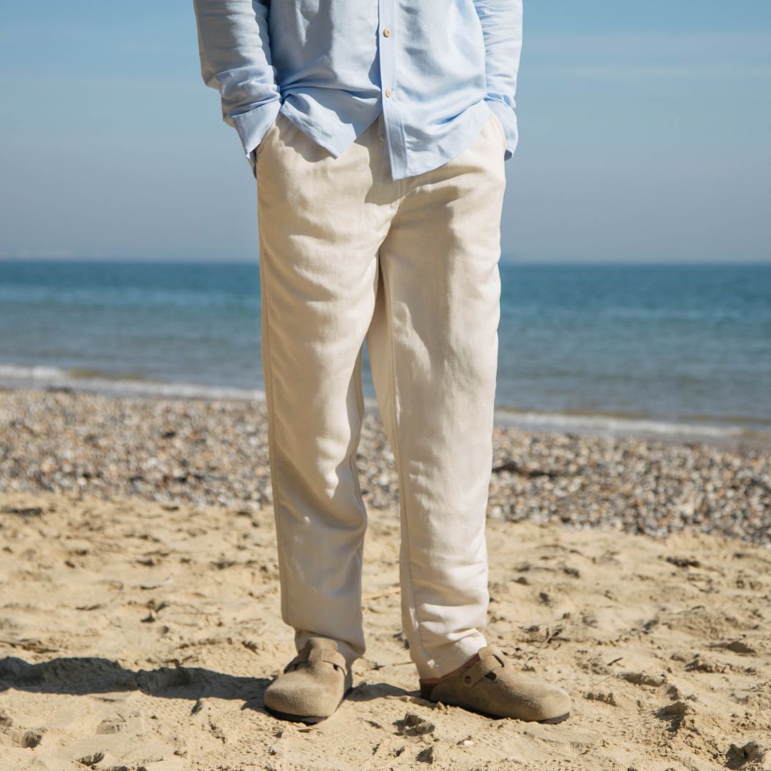 linen dress pants for men Italian  StudioSuits and they look just as great in the office or on vacation White Linen Mens Linen Dress