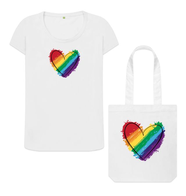 Rainbow Heart Pride Tote Bag