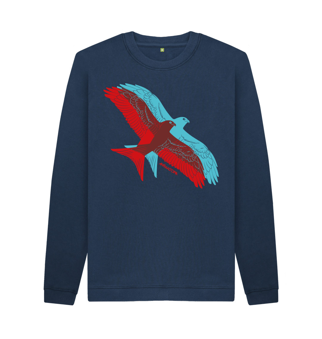 unisex Navy Whale with Kite Crew Small