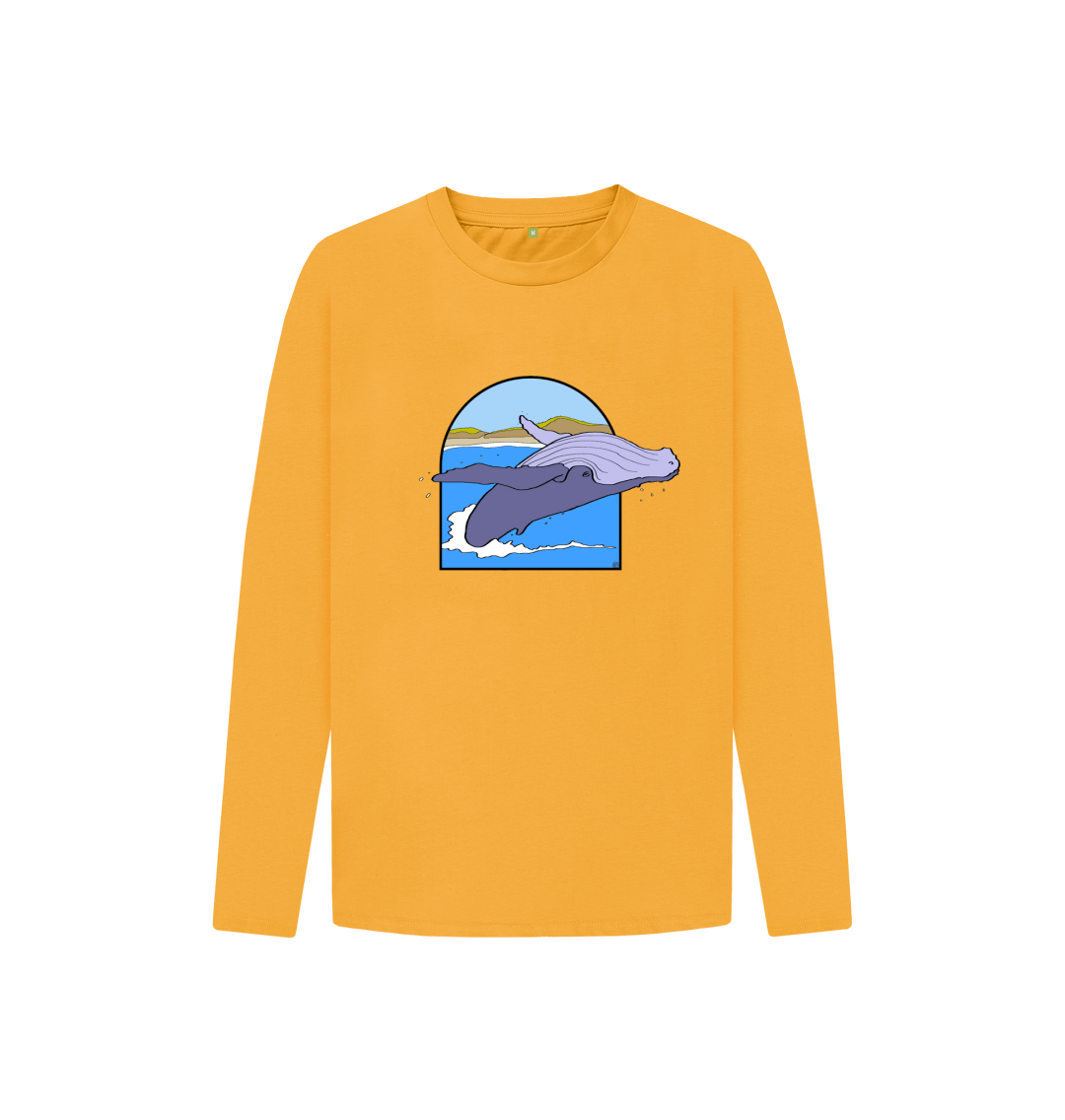 Wild whale saying bad words while fleeing a harpoon Long Sleeve T Shirt by  Zoo&co on Society6 Products