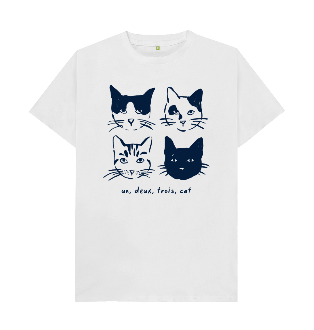 Black and white cat t shirt best sale