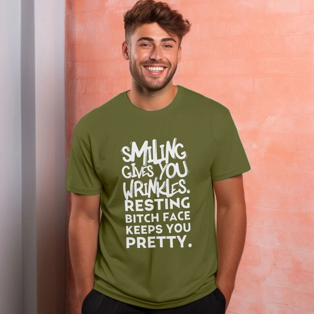 Smiling Gives You Wrinkles Resting Bitch Face T-Shirt