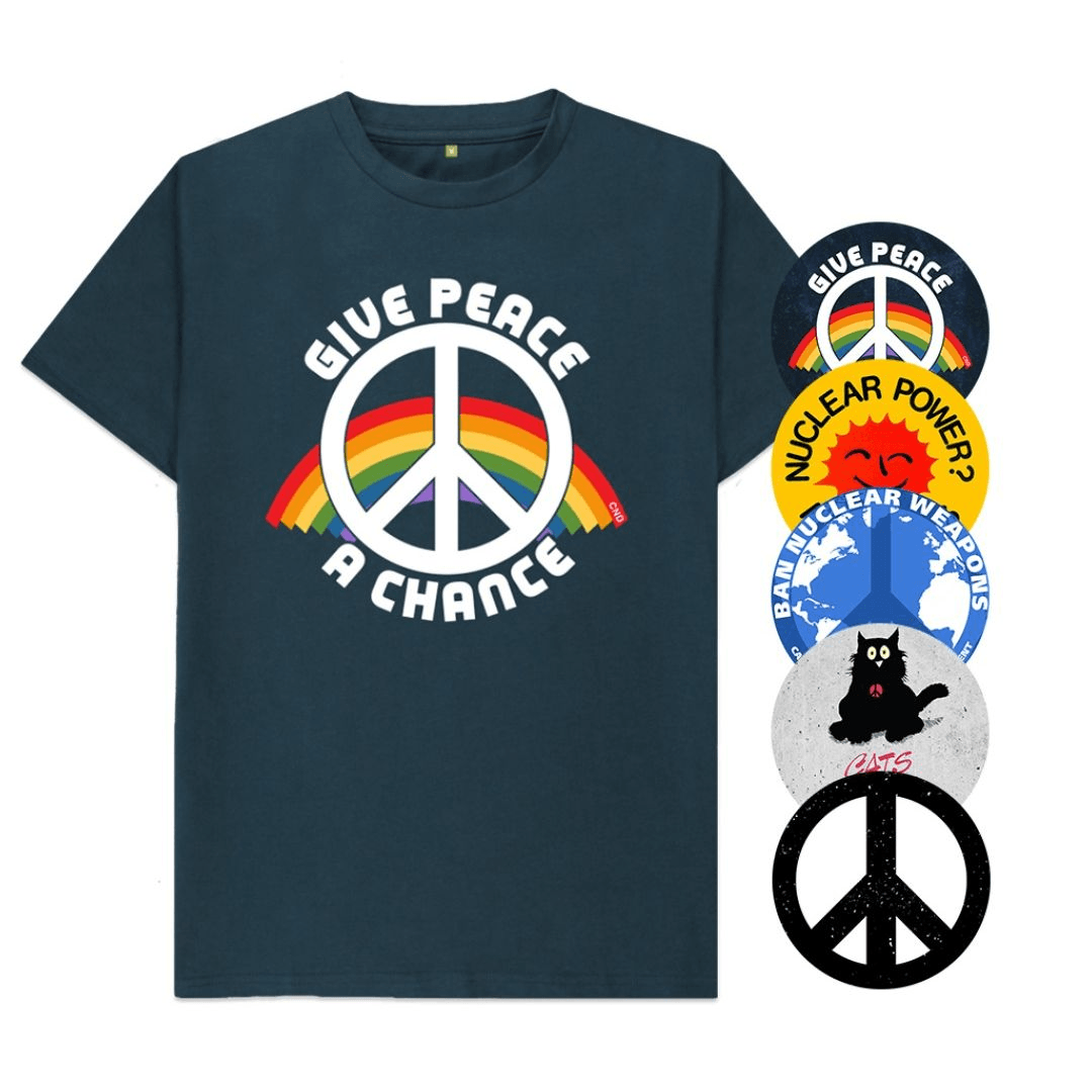 Give Peace A Chance T-shirt Sticker Bundle Give Peace A Chance T-shirt Sticker Bundle
