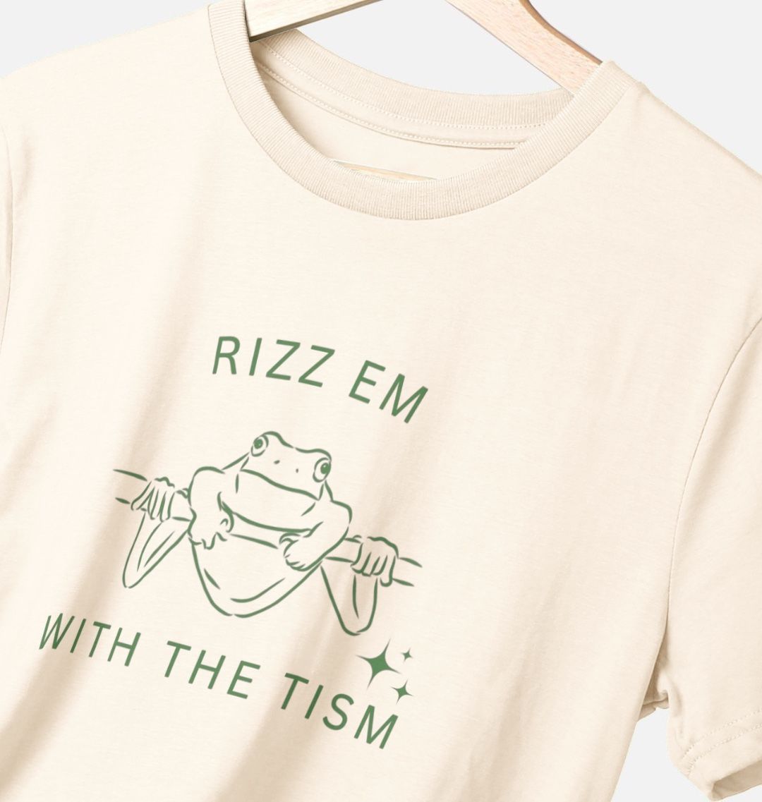 Rizz em with the tism unisex frog graphic tee