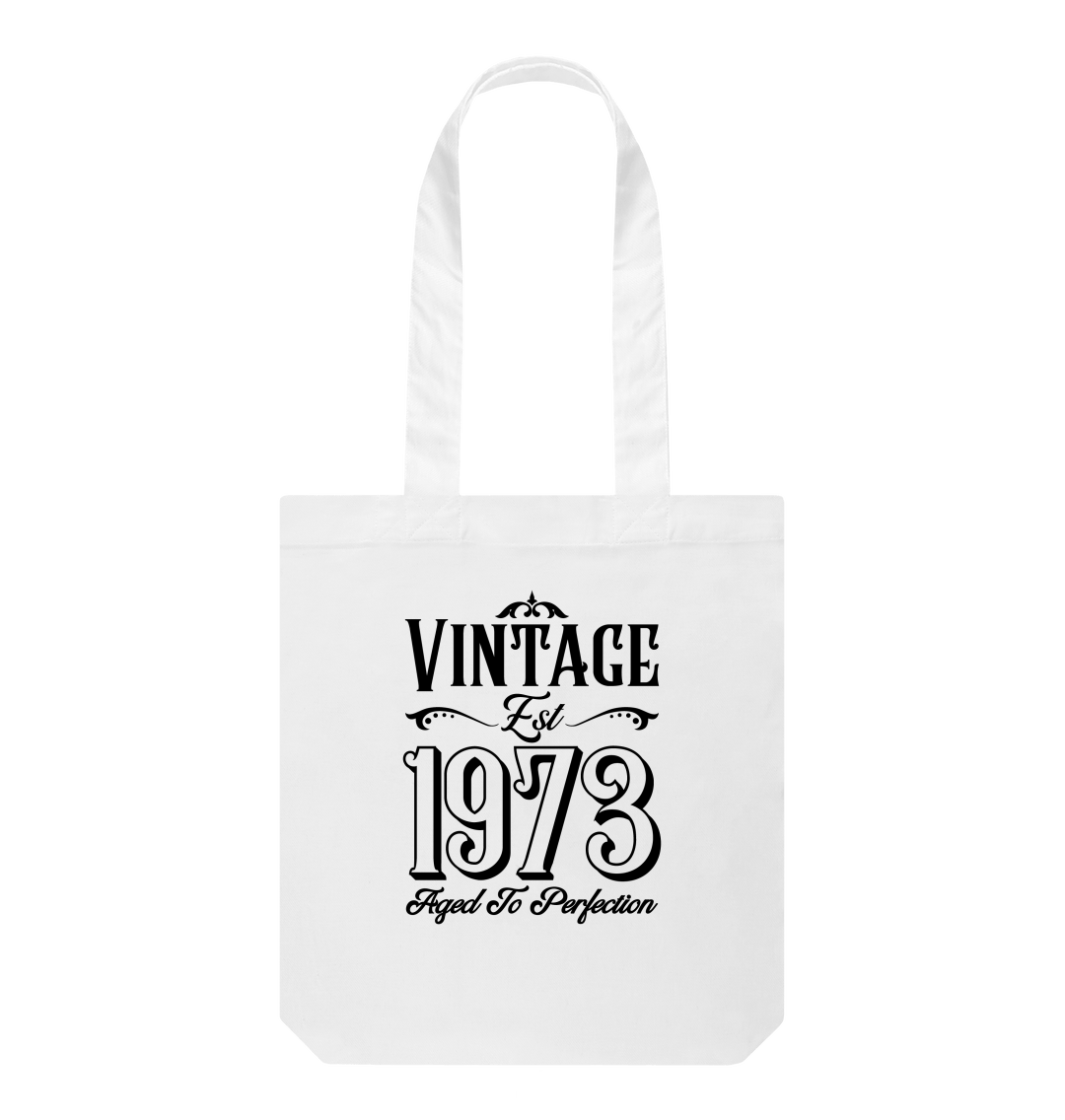 50th Birthday Tote Bag Vintage 1973, Aged To Perfection