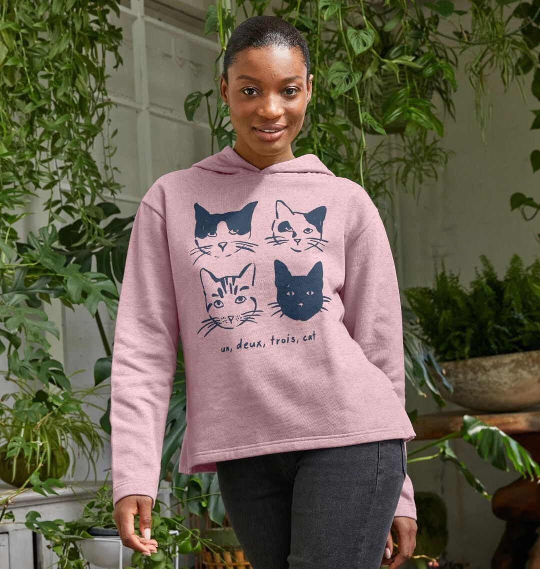 Remill Un Deux Trois Cat Relaxed Fit Hoodie