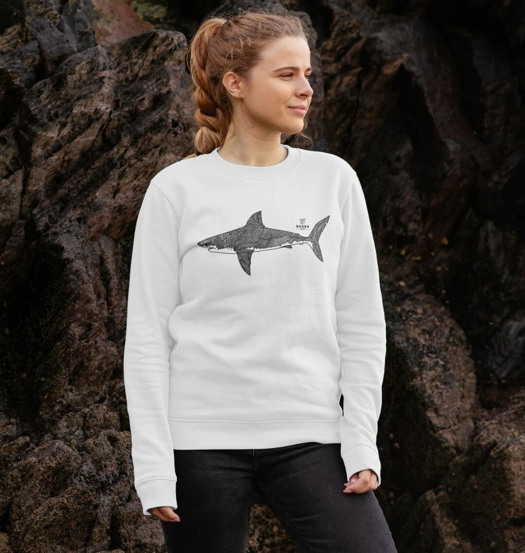 Womens shark sweatshirt sale