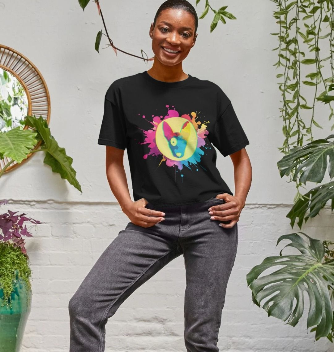 Women's Trippy Rainbow Splash Boxy T shirt