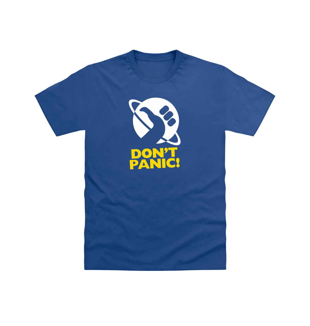 Inspired By The Hitchhiker's Guide To The Galaxy Don't Panic T Shirt - Picture 3 of 6
