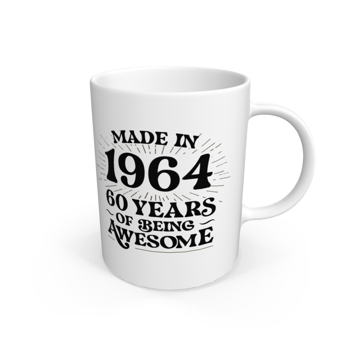 60th Birthday Mug Made in 1964 - 60 Awesome Years