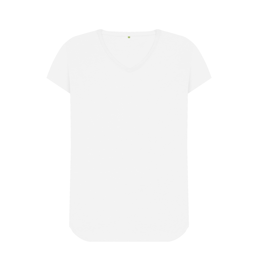 Women's V-Neck T-Shirt | Organic Cotton Size: 18 Athletic Grey Printed T-Shirt